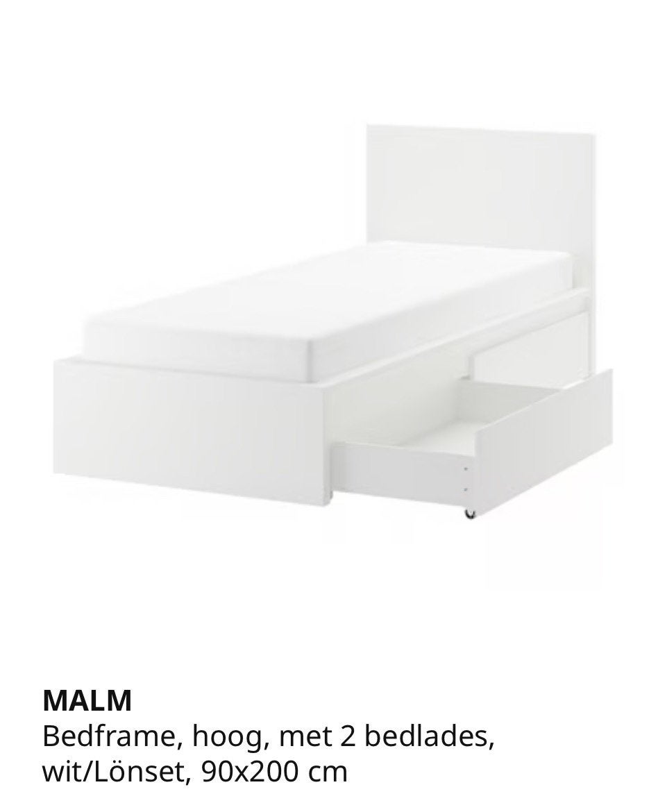 1 lit avec tiroirs de rangement Malm, Enlèvement, Comme neuf