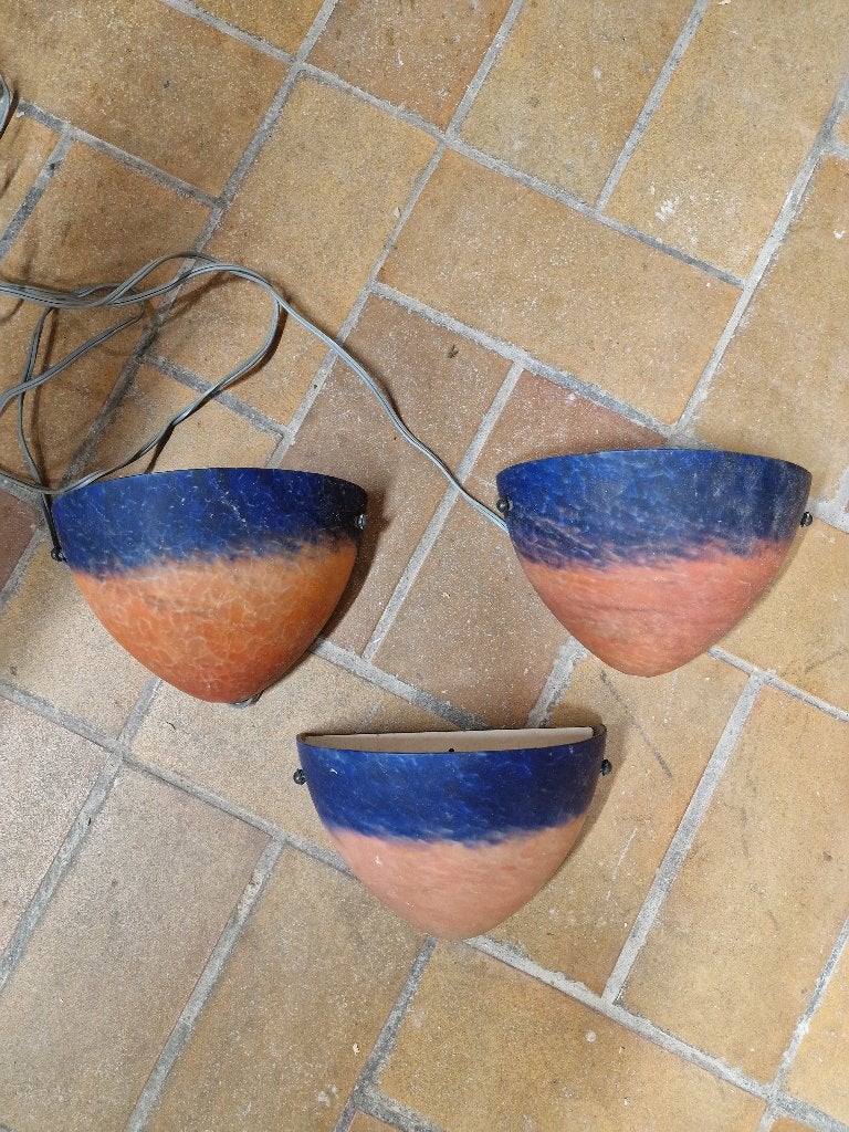 3x stuks vintage wandlampen art deco stijl, Enlèvement ou Envoi