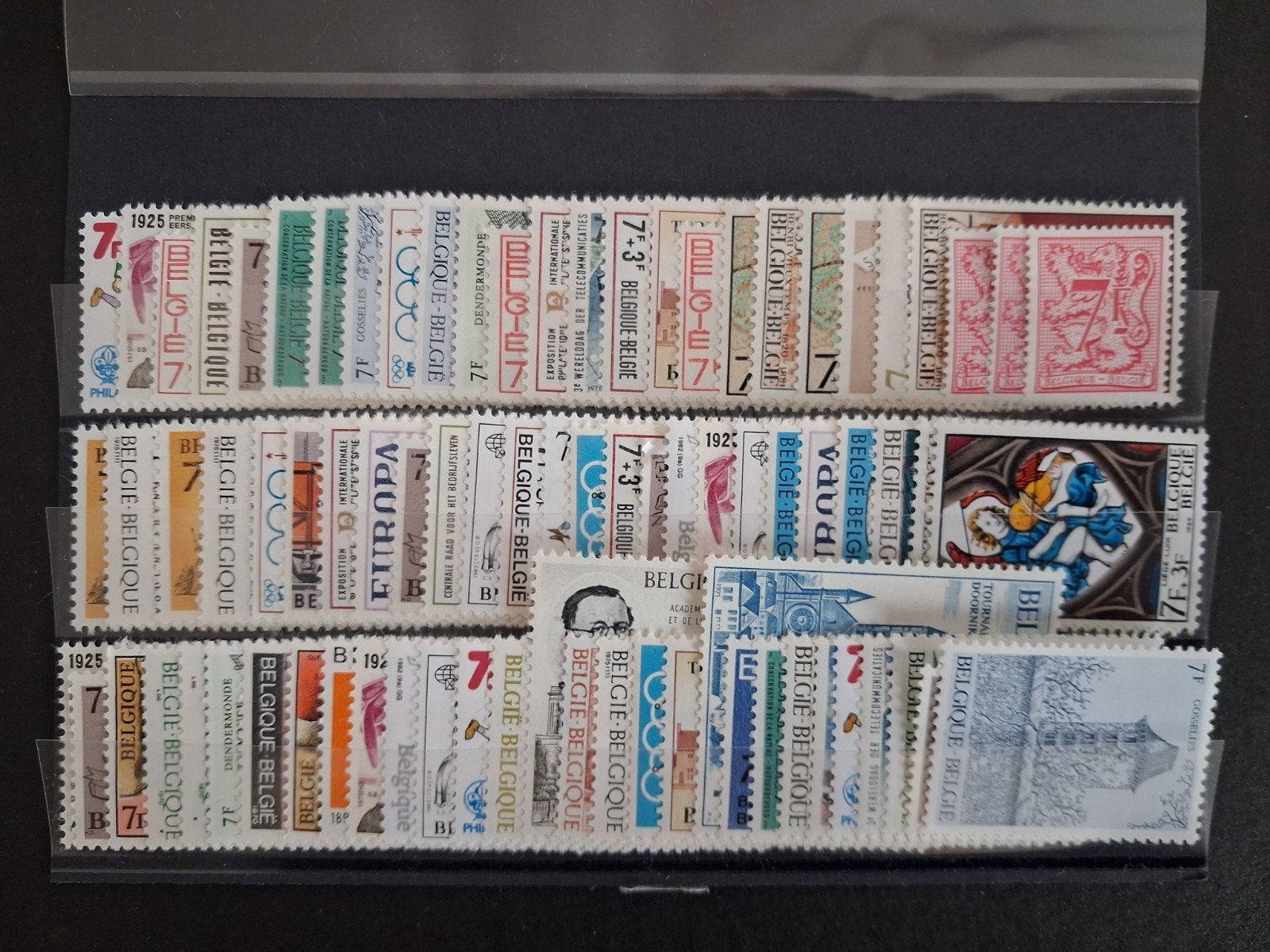 plakzegels: 7 Bfr X 80 zegels postfris, Originele gom, Verzenden, Orginele gom, Kunst, Zonder stempel
