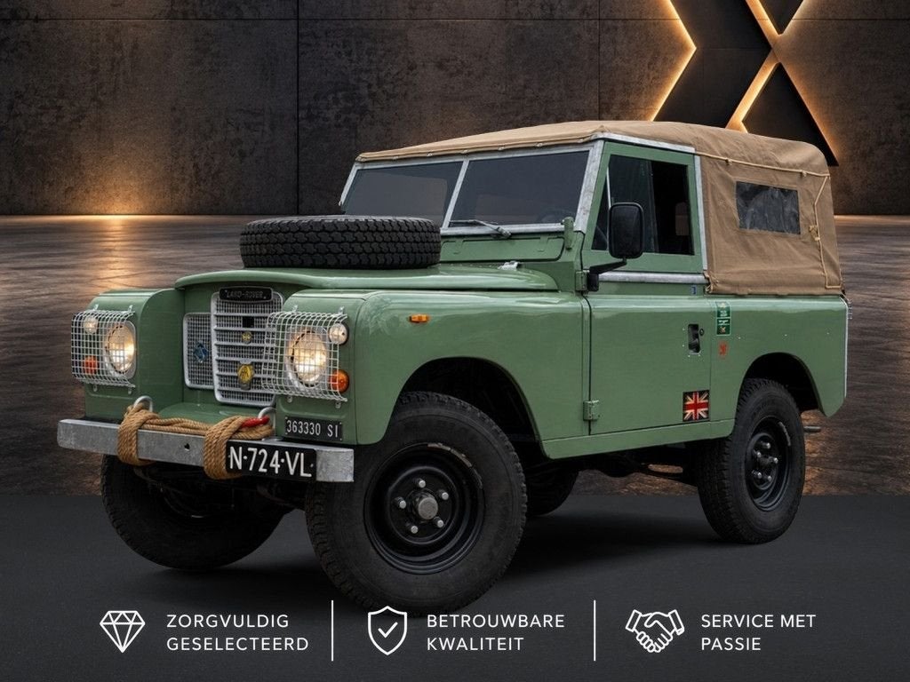 Land Rover 88 Series III 44kW/60pk 2 deurs Soft Top | 7 pers, Auto's, Zwart, Cabriolet, Bedrijf, Te koop