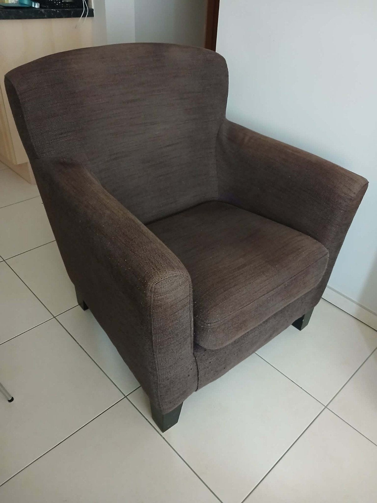 Club en gros tissu brun, Maison & Meubles, Fauteuils, Enlèvement