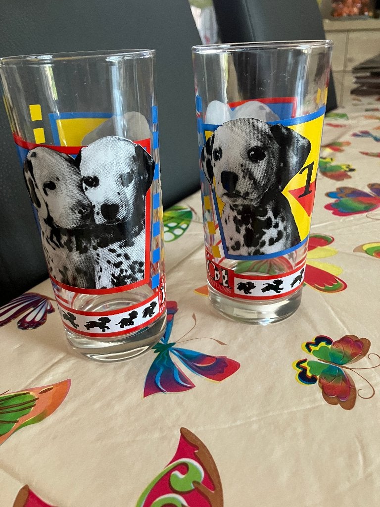 Set 2 glazen 101 Dalmatiers ( Disney ), Verzamelen, Disney, Ophalen of Verzenden, Overige figuren, Servies