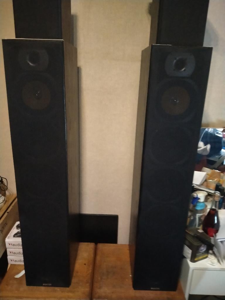 Fenton zuilboxen set van 2, Zo goed als nieuw, 120 watt of meer, Front, Rear of Stereo speakers, Ophalen