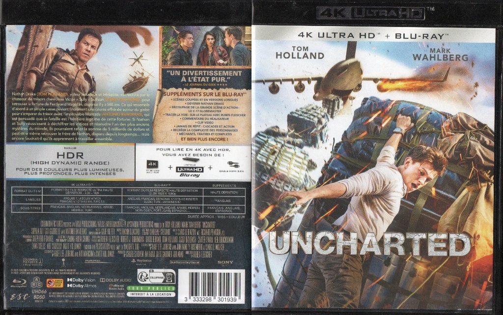 uncharted (4k ultra-hd + blu-ray) neuf, Turc, Action, Enlèvement ou Envoi, Film