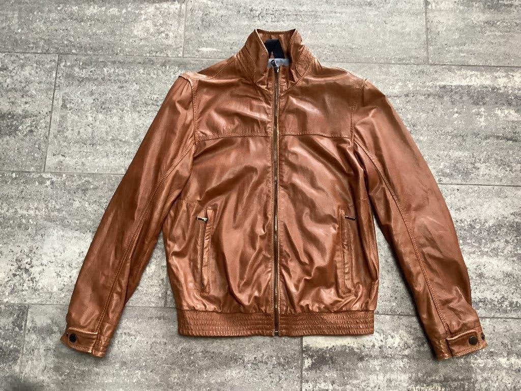 Veste en cuir Tommy Hilfiger S/M, Enlèvement ou Envoi, Brun, Tommy hilfiger, Porté