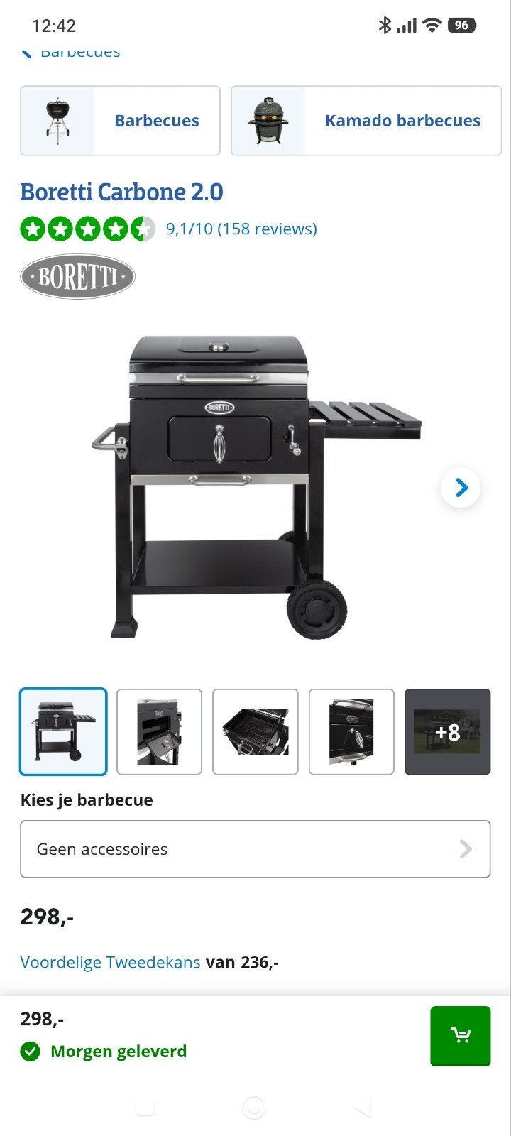 Barbecue au charbon de bois Borreti Carbon, Jardin & Terrasse, Enlèvement