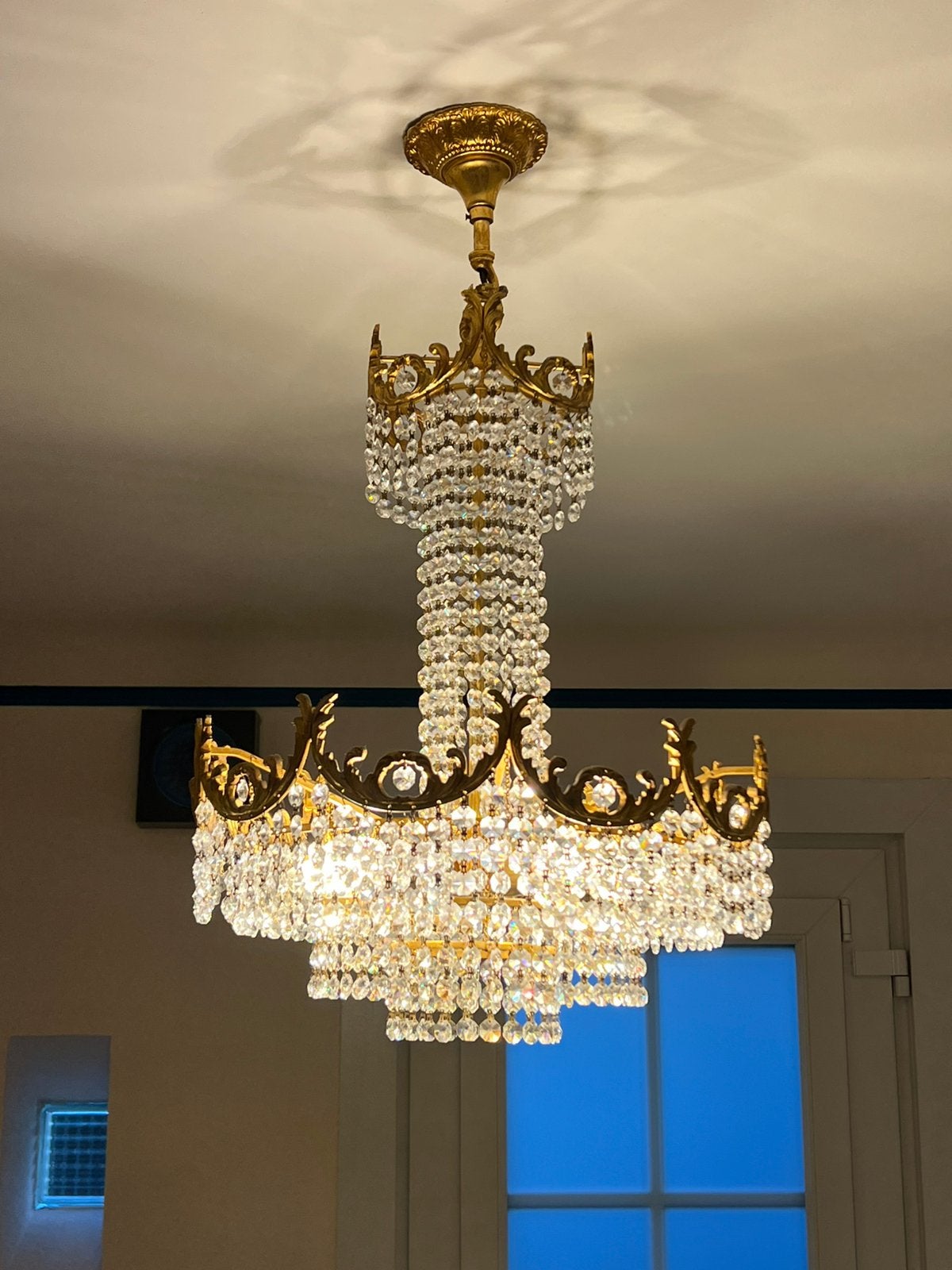 Kristallen luster, Ophalen, E14 (klein), Oude karaktervolle stijl, Glas