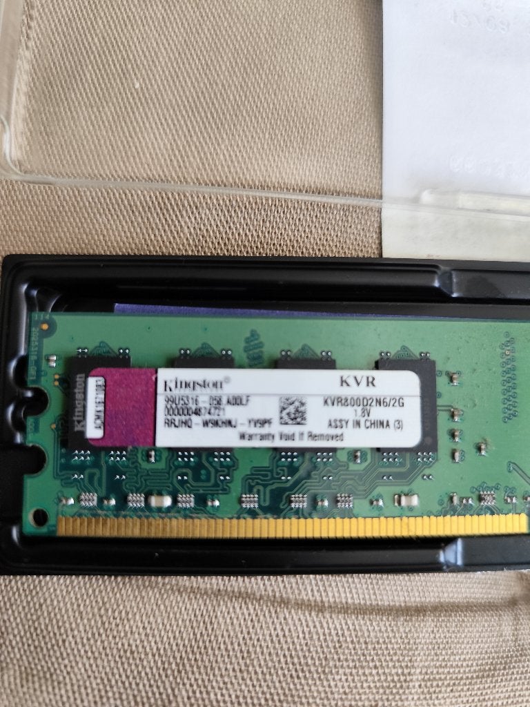 kingston KVR800D2N6/2G – 2GB DDR2 800MHz (PC2‑6400), Informatique & Logiciels, Mémoire RAM, Neuf, Desktop, 2 GB, DDR2, Enlèvement