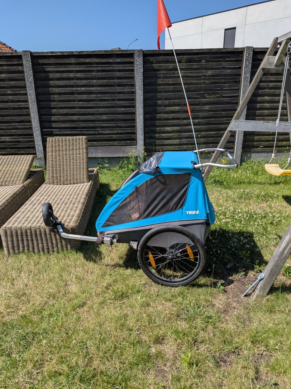 Thule Coaster XT fietskar voor 2 kinderen, Fietsen en Brommers, Ophalen, Gebruikt, Vering, 40 tot 60 kg