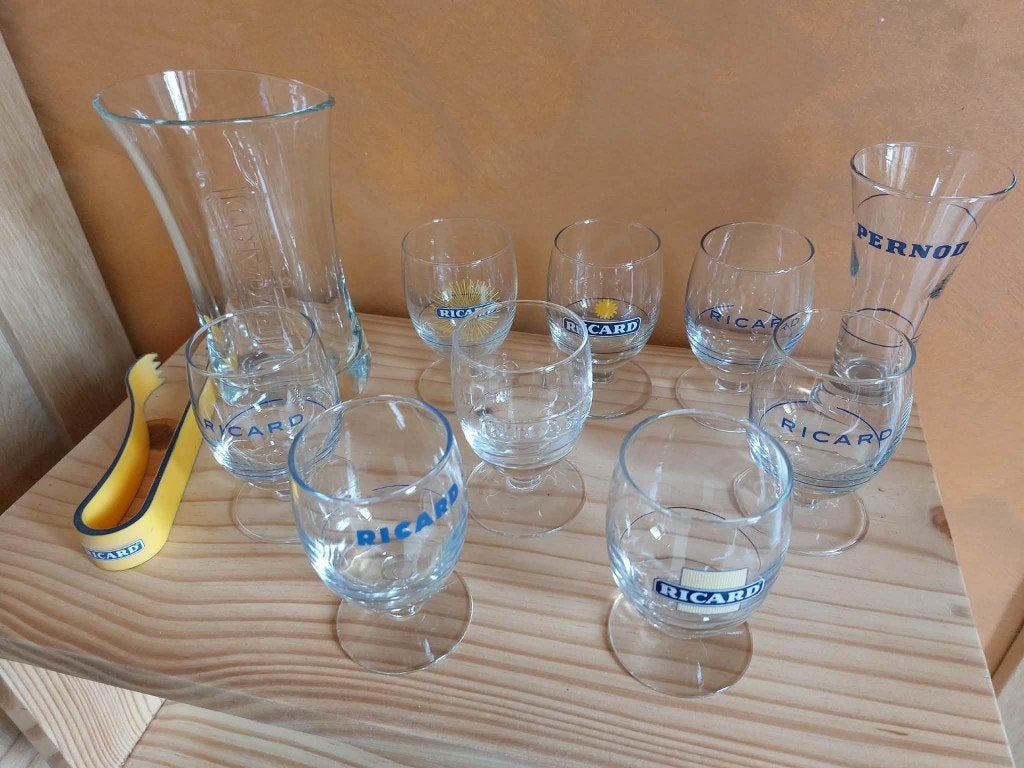 Verres et carafe Ricard & Pernod, Collections, Enlèvement, Comme neuf