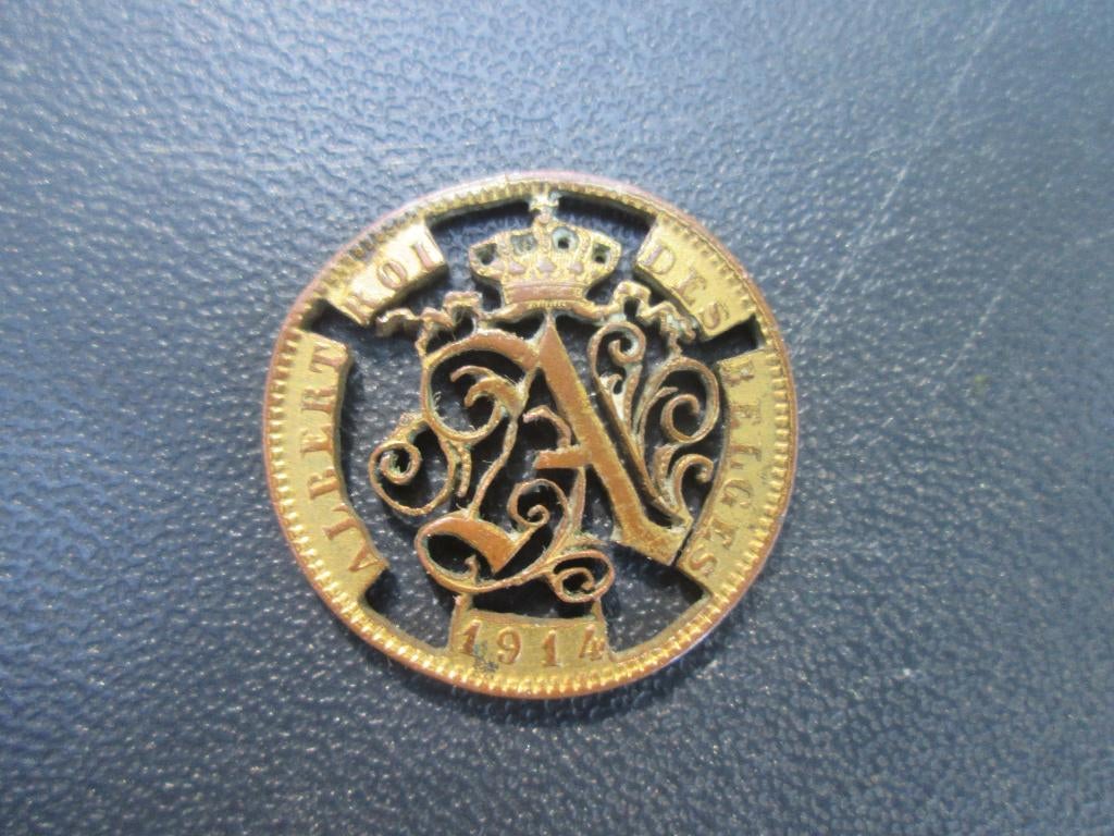 Belgische munt uitgezaagd Koning Albert 1914 centimes., Enlèvement ou Envoi