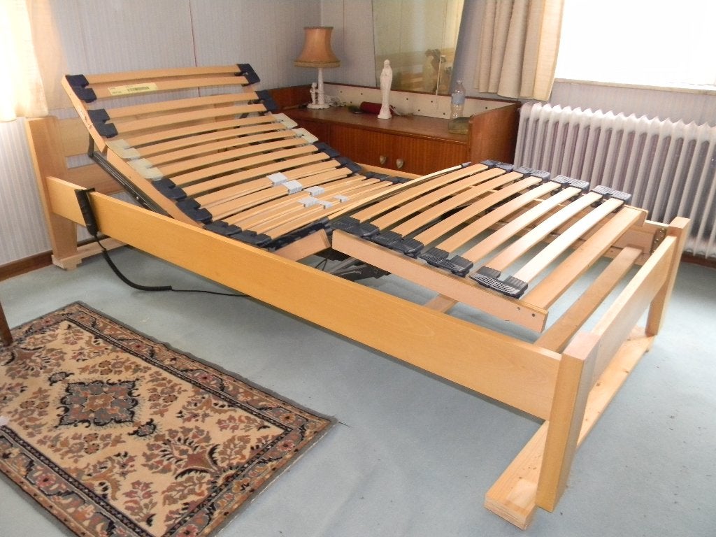 lit électrique - avec commande à distance, 90 cm, Une personne, Brun, Enlèvement