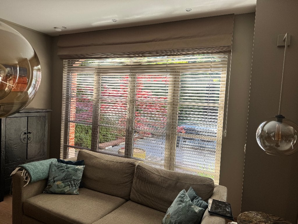 Luxaflex, Huis en Inrichting, Stoffering | Gordijnen en Lamellen, Gebruikt, Beige, Grijs, Ophalen