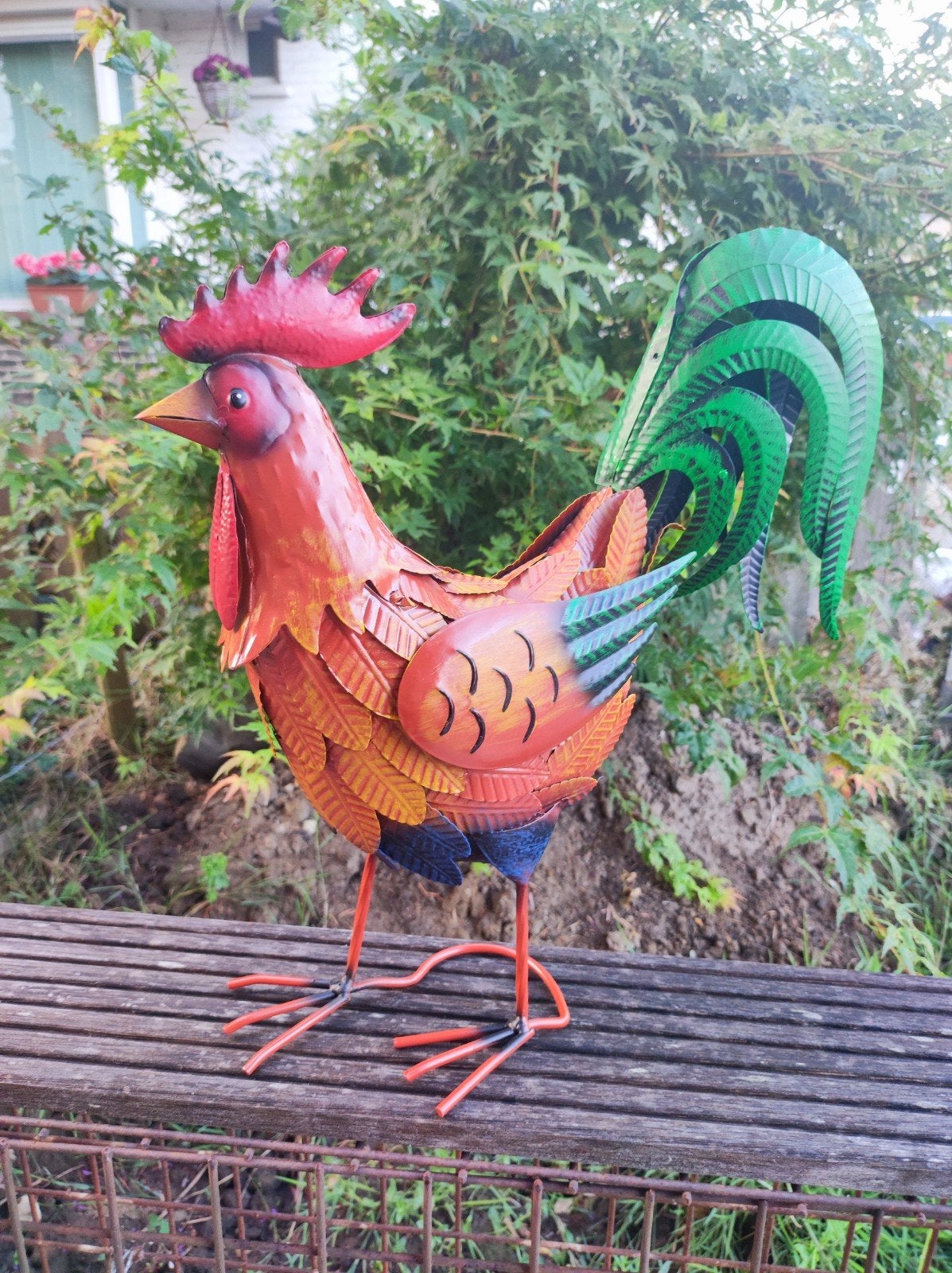 blikken haan, Tuin en Terras, Overige Tuin en Terras, Ophalen of Verzenden, Zo goed als nieuw
