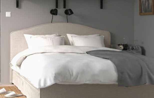 Lit double 140x200 NEW country beige, Neuf, Matelas, Queen size, 140 cm