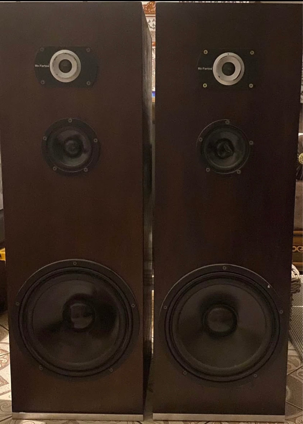 Enceintes vintage McFarlow 3 voies (Style, TV, Hi-fi & Vidéo, Enceintes, Enlèvement, Comme neuf