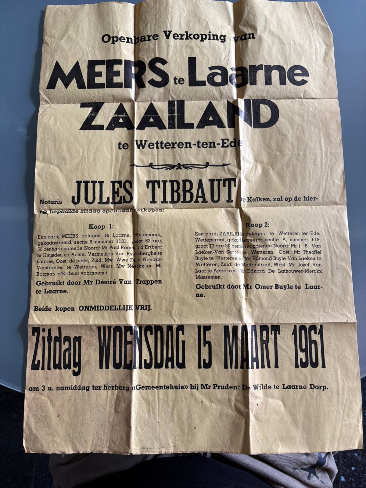 Oude affiche wetteren, Ophalen of Verzenden, Zo goed als nieuw