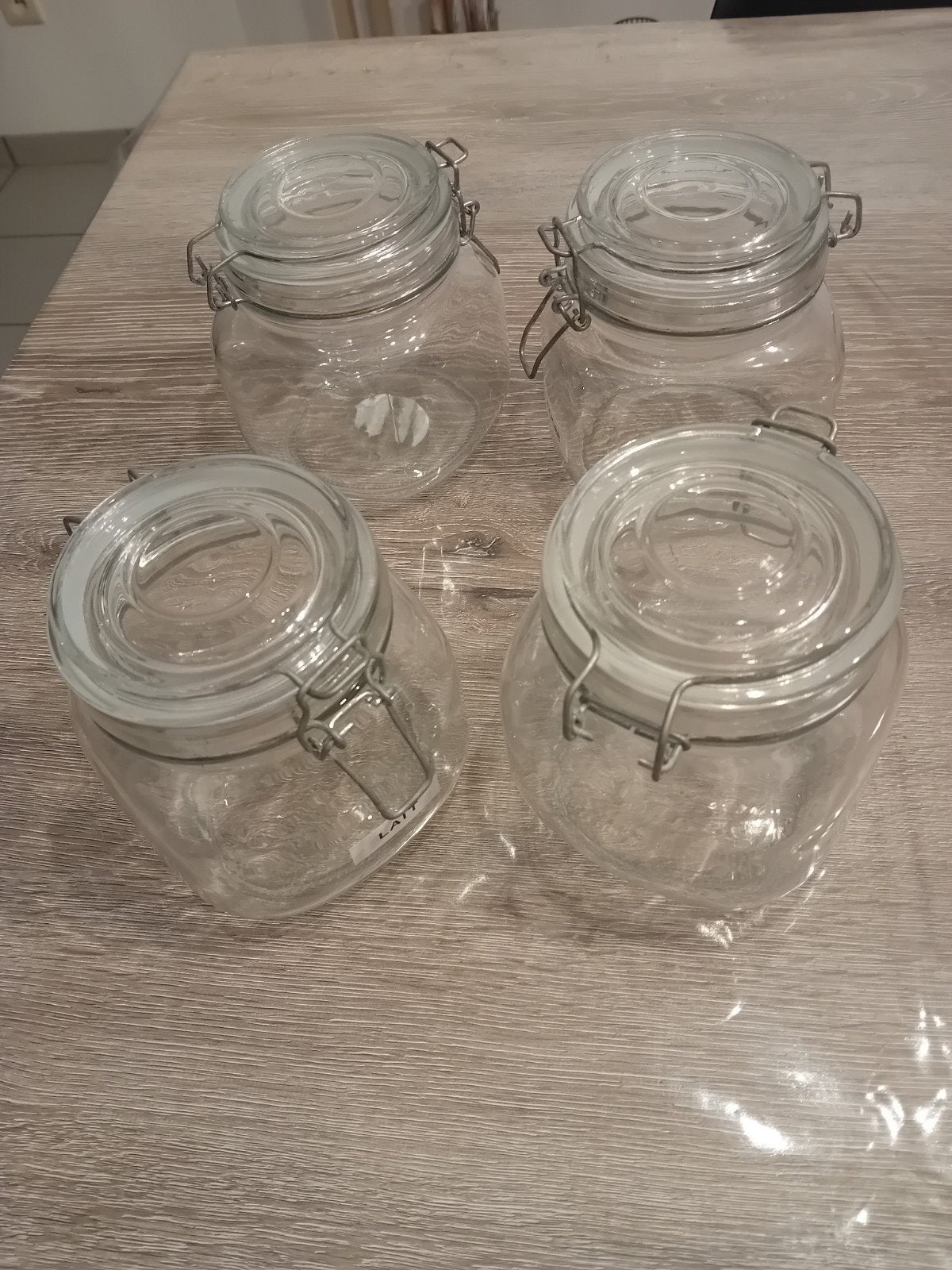 4 bocaux en verre impeccable, Maison & Meubles, Enlèvement ou Envoi, Neuf