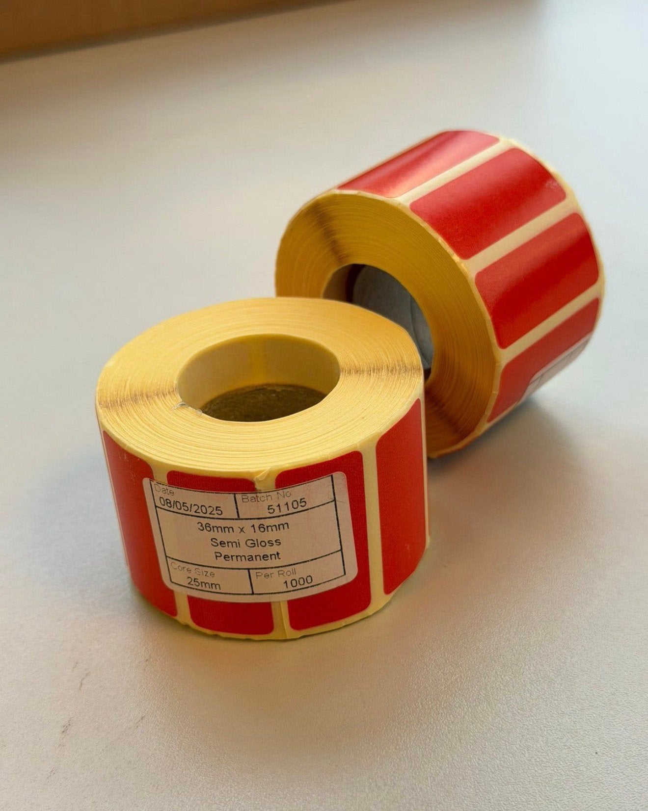 Rode Thermal Transfer Labels Etiketten 36x16mm 2 Rollen rood, Ophalen of Verzenden, Nieuw