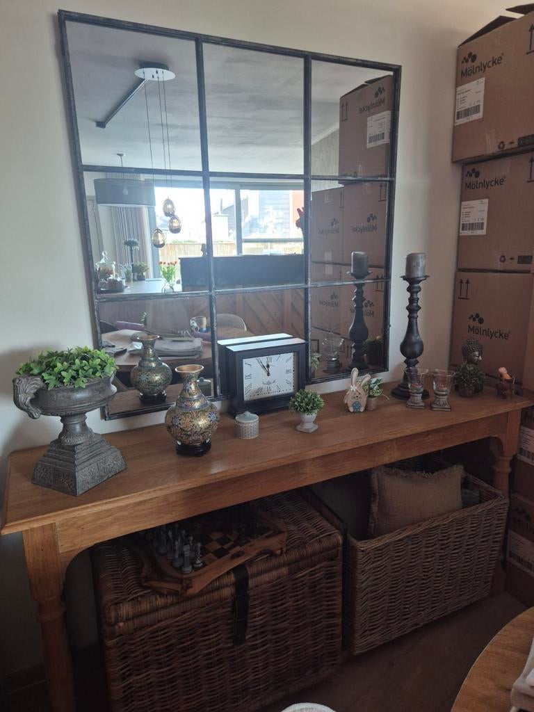 Gietijzeren spiegel+ commode, Huis en Inrichting, Ophalen