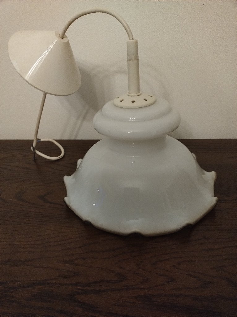 VINTAGE GLAZEN HANGLAMP, Huis en Inrichting, Lampen | Hanglampen, Ophalen, Zo goed als nieuw, Glas