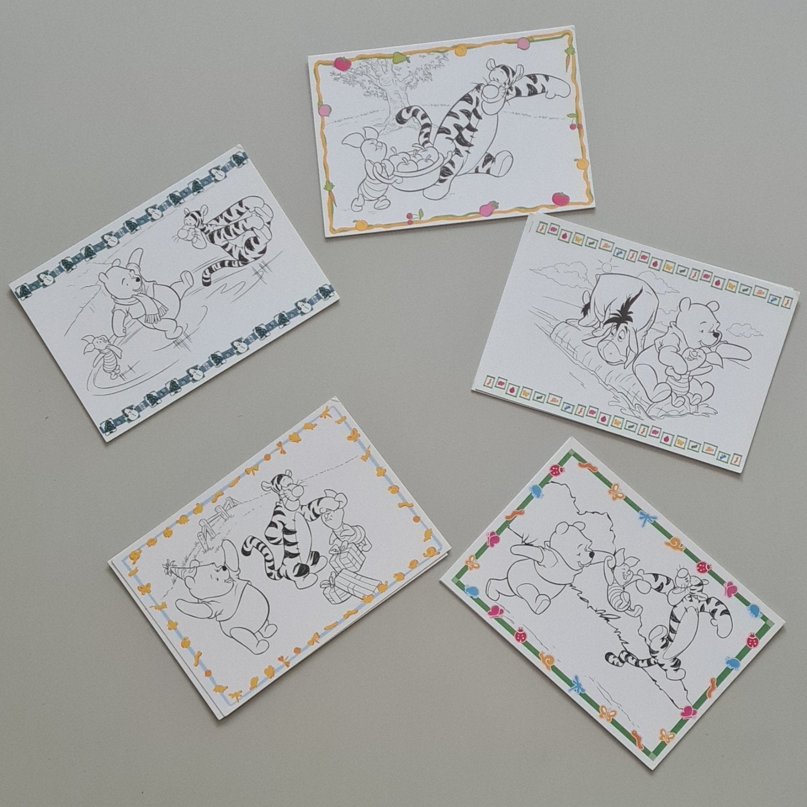 Setje postkaartjes 'Winnie the Pooh' om zelf in te kleuren, Ophalen of Verzenden, Winnie de Poeh of vrienden, Nieuw
