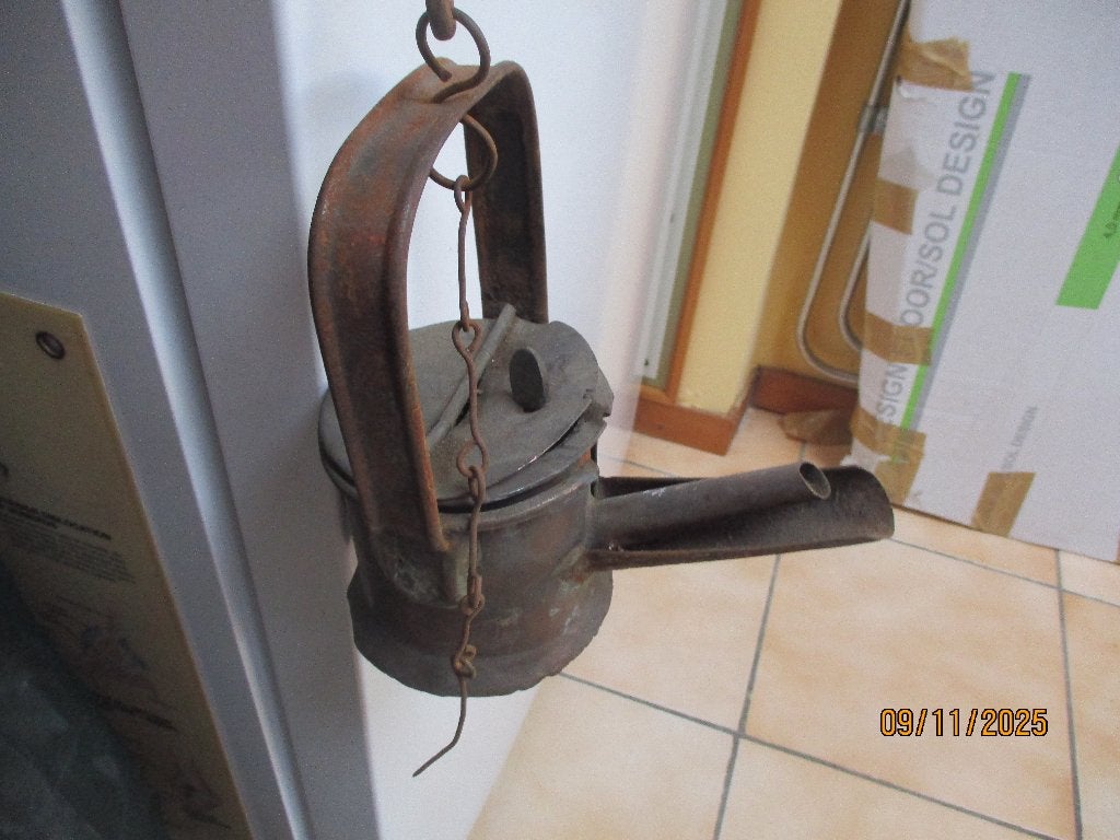 Antieke mijnwerkers lamp, Ophalen of Verzenden