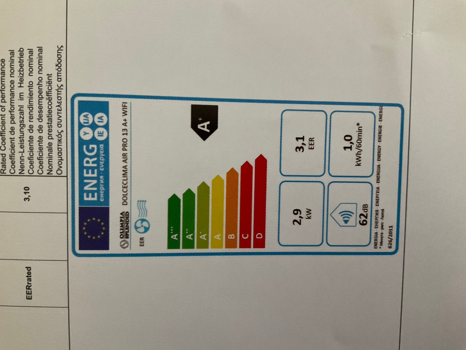 Mobiele airco Olimpia Splendid, Elektronische apparatuur, Ophalen, 3 snelheden of meer, Zo goed als nieuw, Energieklasse A of zuiniger