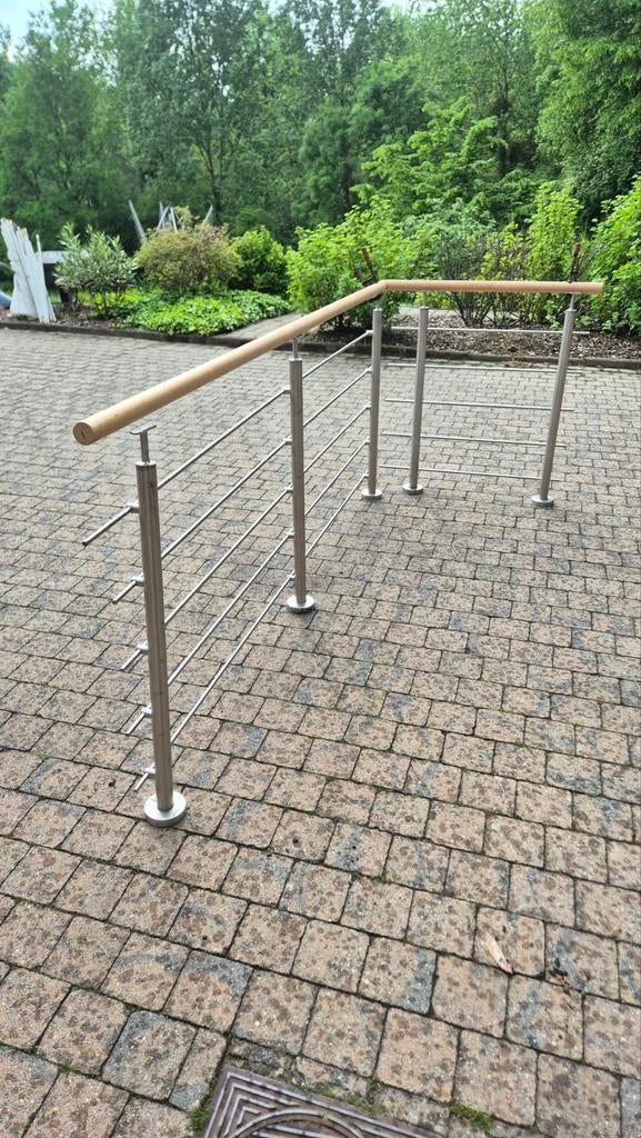 Balustrade in inox, binnen of buiten, aanpasbaar, Ophalen