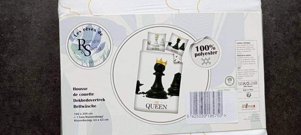 nieuw 1 persoons dekbedovertrek Be Queen, Meisje, Wit, Dekbedovertrek, Nieuw