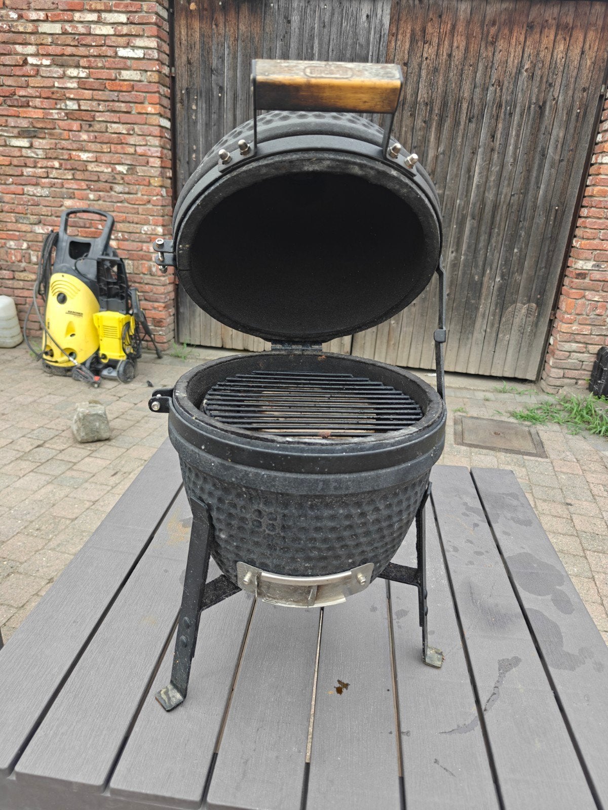 Kamado barbecue - Sunbury Smokey Egg - Compact 13" - Zwart, Tuin en Terras, Ophalen, Zo goed als nieuw, Kamado