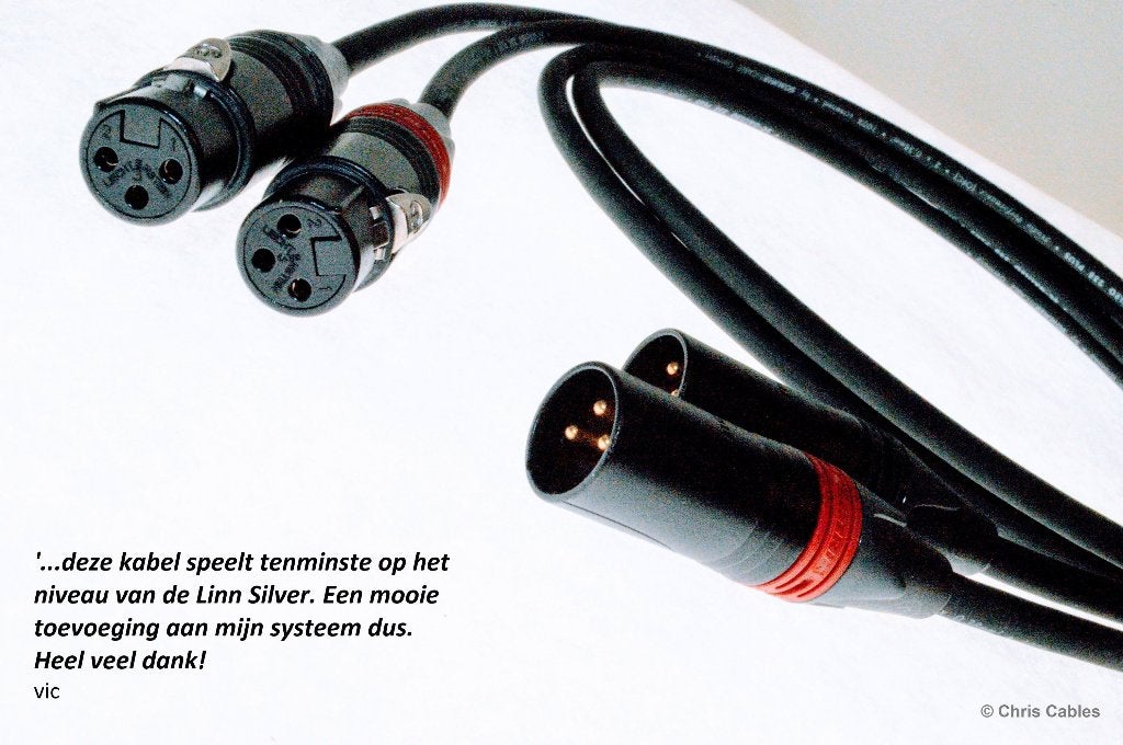 'The Carbon One' audiophile interlinks van Chris Cables, Audio, Tv en Foto, Audiokabels en Televisiekabels, Verzenden, Nieuw, 2 tot 5 meter