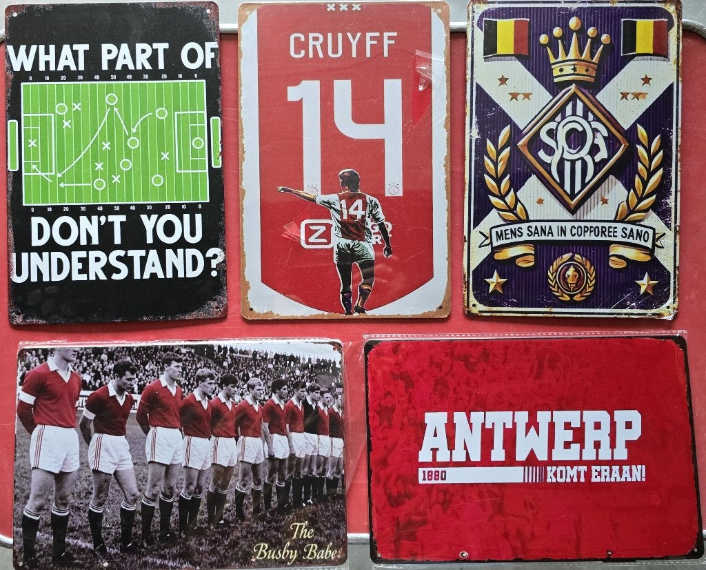 Reclameborden Voetbal, Verzamelen, Ophalen of Verzenden, Nieuw, Poster, Plaatje of Sticker