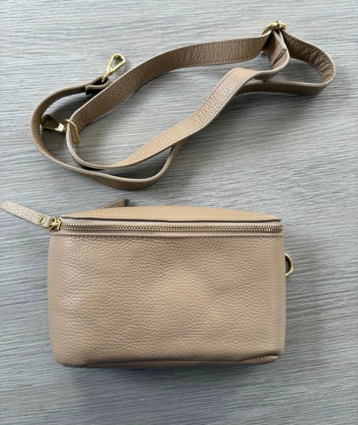 Heuptas handtas beige Genuine Leather made in Italy, Enlèvement ou Envoi, Neuf, Beige, Sac à main