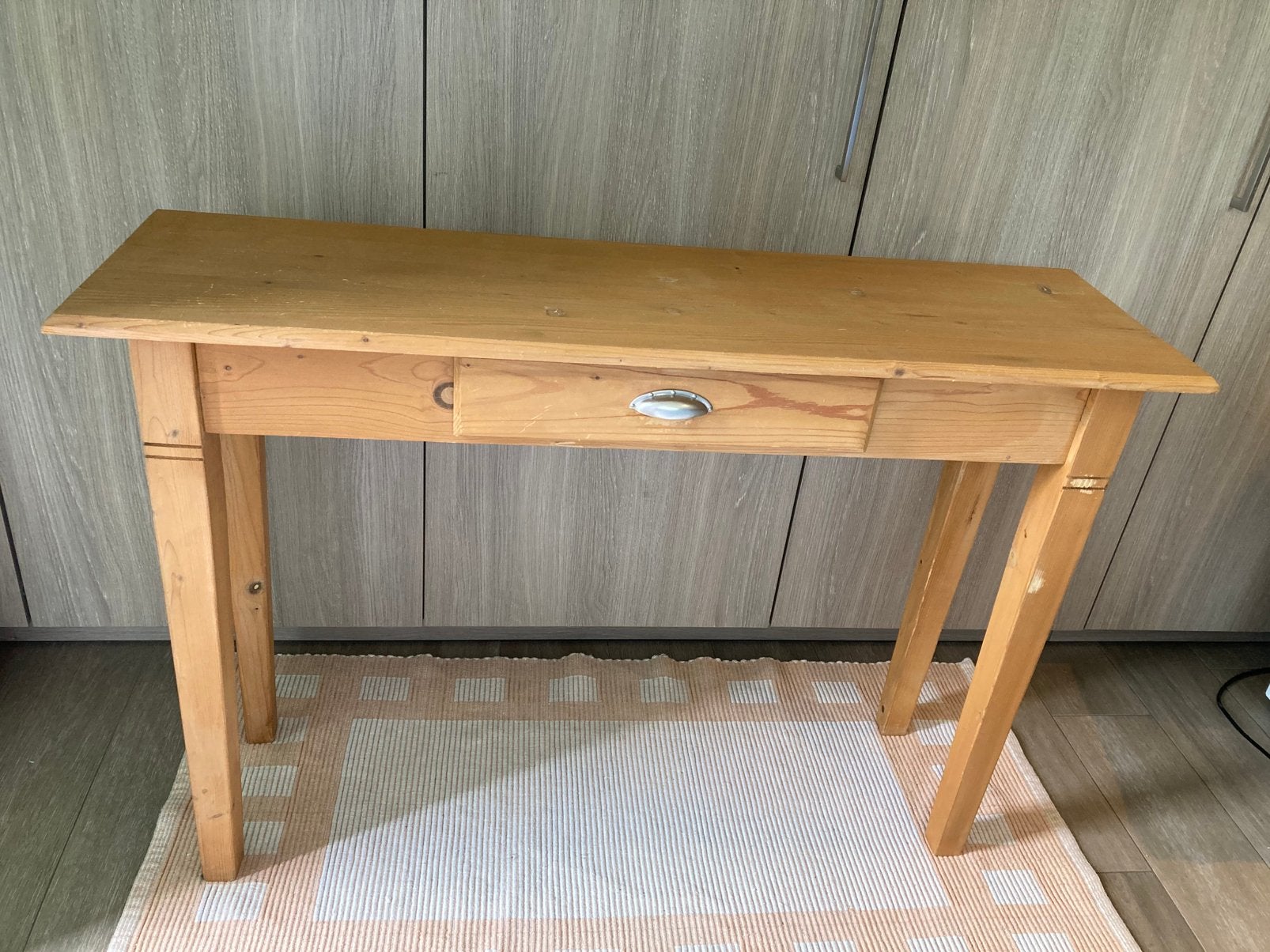 Haltafel - sidetable grenen 120x36 - 2 stuks beschikbaar, Huis en Inrichting, Ophalen, Gebruikt