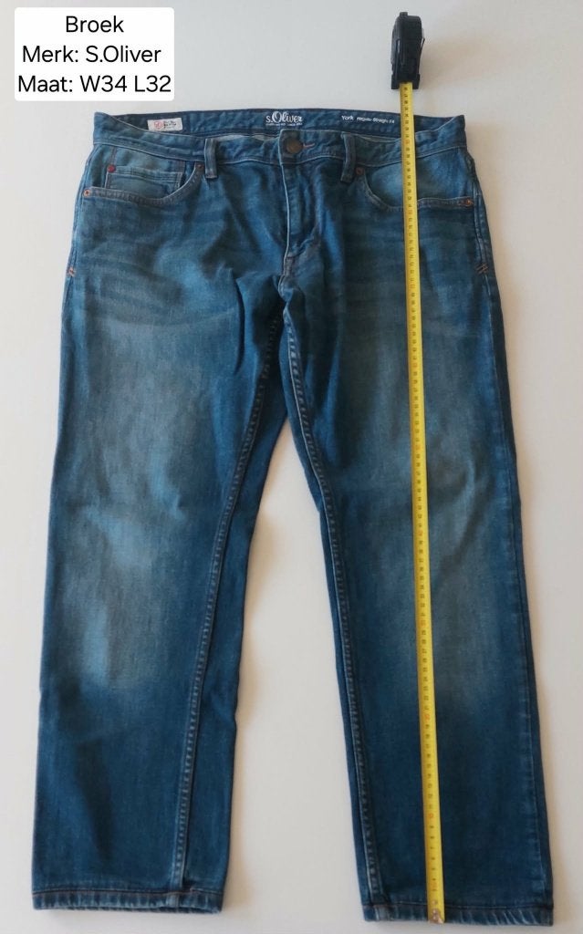 Broek heren: S. Oliver maat W34 L32 (NIEUW), Blauw, Ophalen of Verzenden, S.oliver, Maat 56/58 (XL)