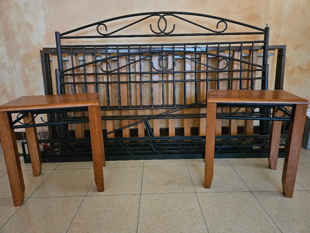 Lit baldaquin en fer forgé, Enlèvement, Métal, Deux personnes, 160 cm