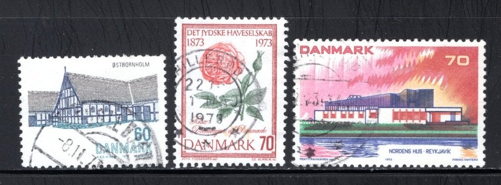 DANEMARK Année du lot 1972-1973 estampillée, Envoi, Danemark, Affranchi