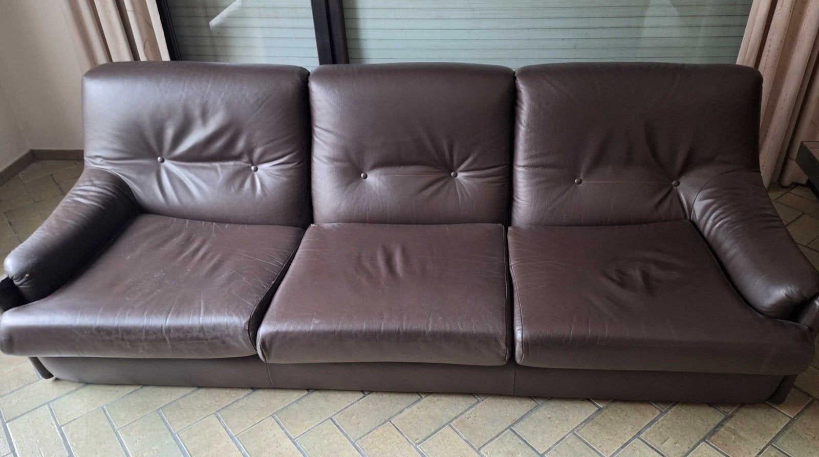 Salon, leder, 3 zit + 2x 1 zit, Huis en Inrichting, Zetels | Zetels, Ophalen
