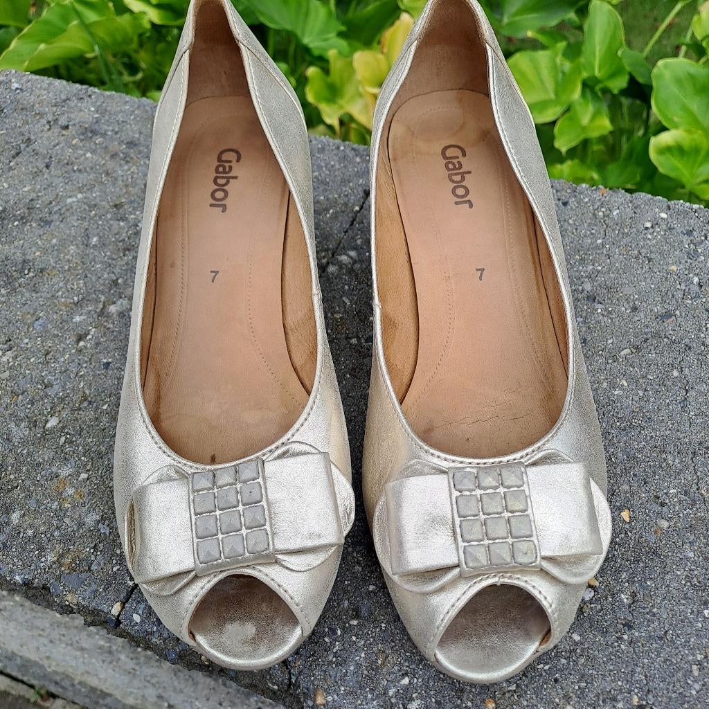 jolies chaussures à bout ouvert, Gabor, taille 40, Enlèvement ou Envoi, Beige, Gabor, Comme neuf