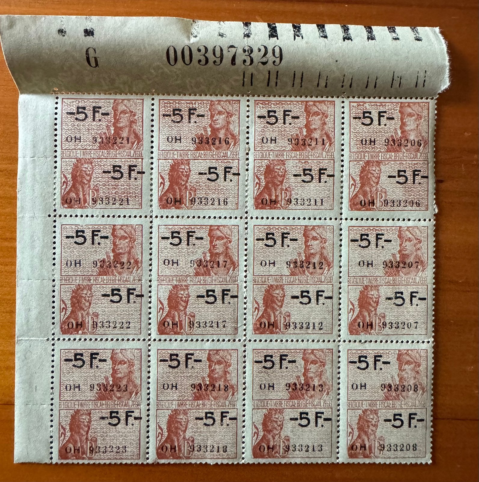 Série de 30 timbres fiscaux, Sans timbre, Neuf, Enlèvement ou Envoi, Non oblitéré