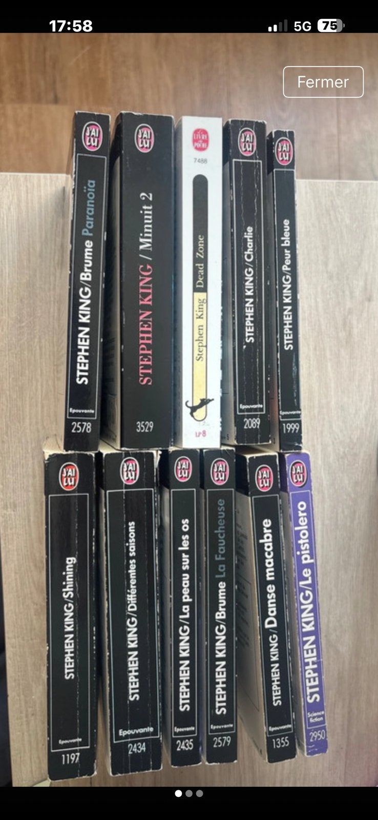 Lot de 11 livres Stephen king, Livres, Enlèvement ou Envoi, Utilisé, Fiction