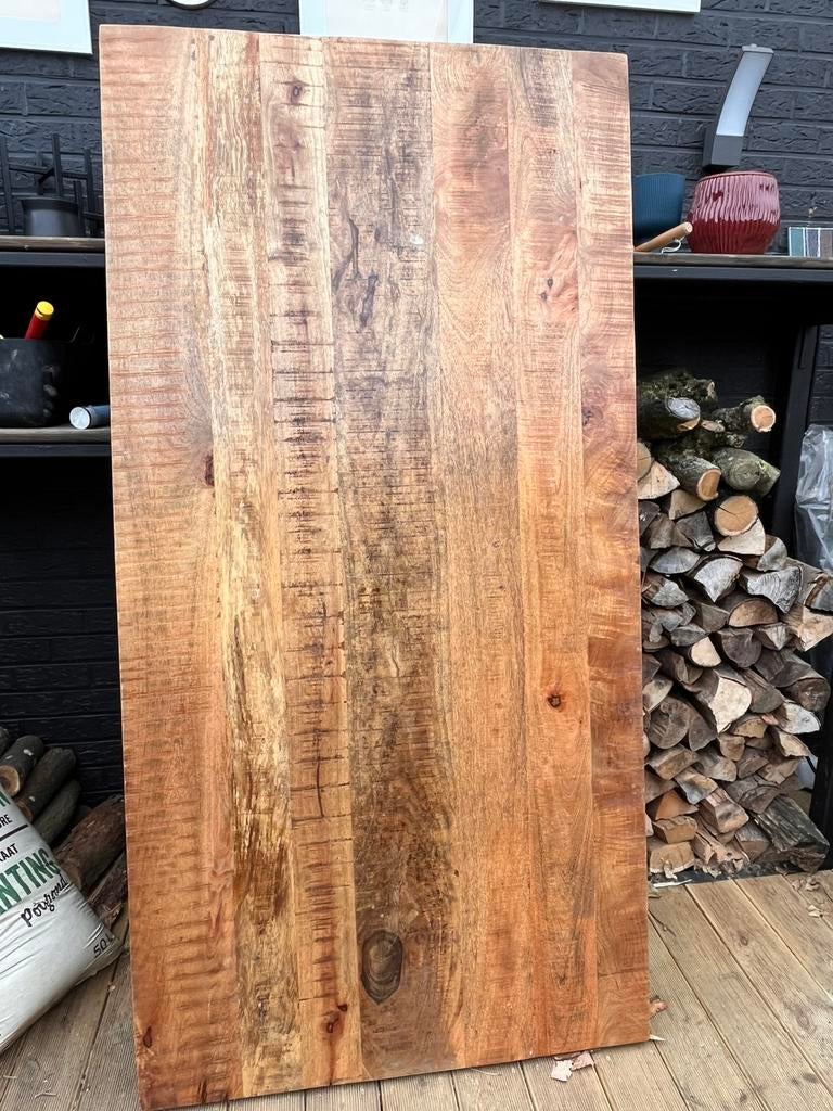 Plateau de table ou plan de travail en manguier, Huis en Inrichting, Tafelonderdelen, Ophalen, Gebruikt, 100 tot 150 cm, Rechthoekig