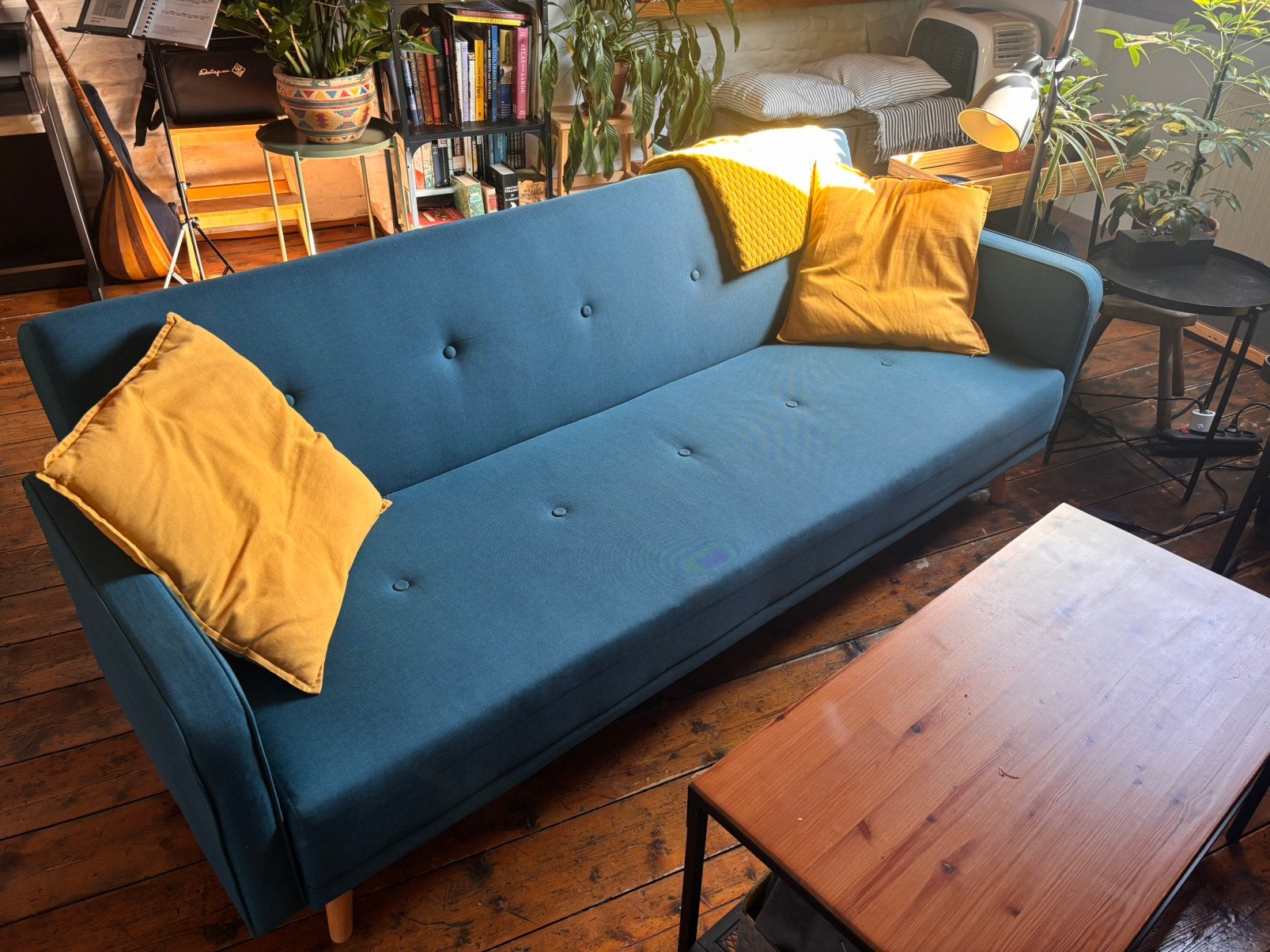 Petrol zetel / slaapbank, Enlèvement, Utilisé, 190 cm ou moins, 90 cm