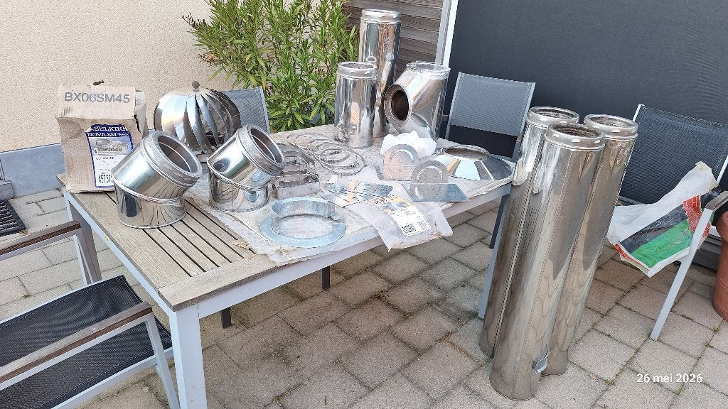 Rookkanaal dubbelwandig RVS Selkirk 130/180mm, Doe-het-zelf en Bouw, Ophalen, Gebruikt, Kachel, Minder dan 60 cm