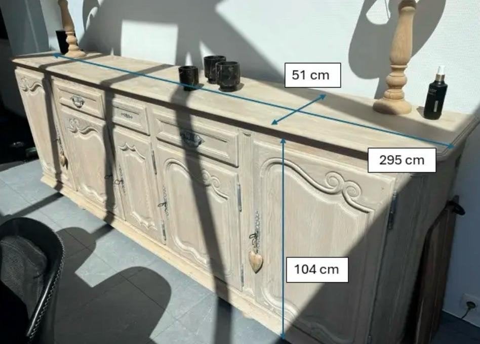 SALLE À MANGER EN CHÊNE (commode, table, chaises), Maison & Meubles, Enlèvement