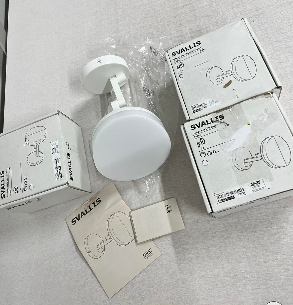 IKEA SVALLIS LED Wandlamp + Zwenkarm Wit 6" 803.570.76 lamp, Ophalen of Verzenden, Nieuw, Metaal