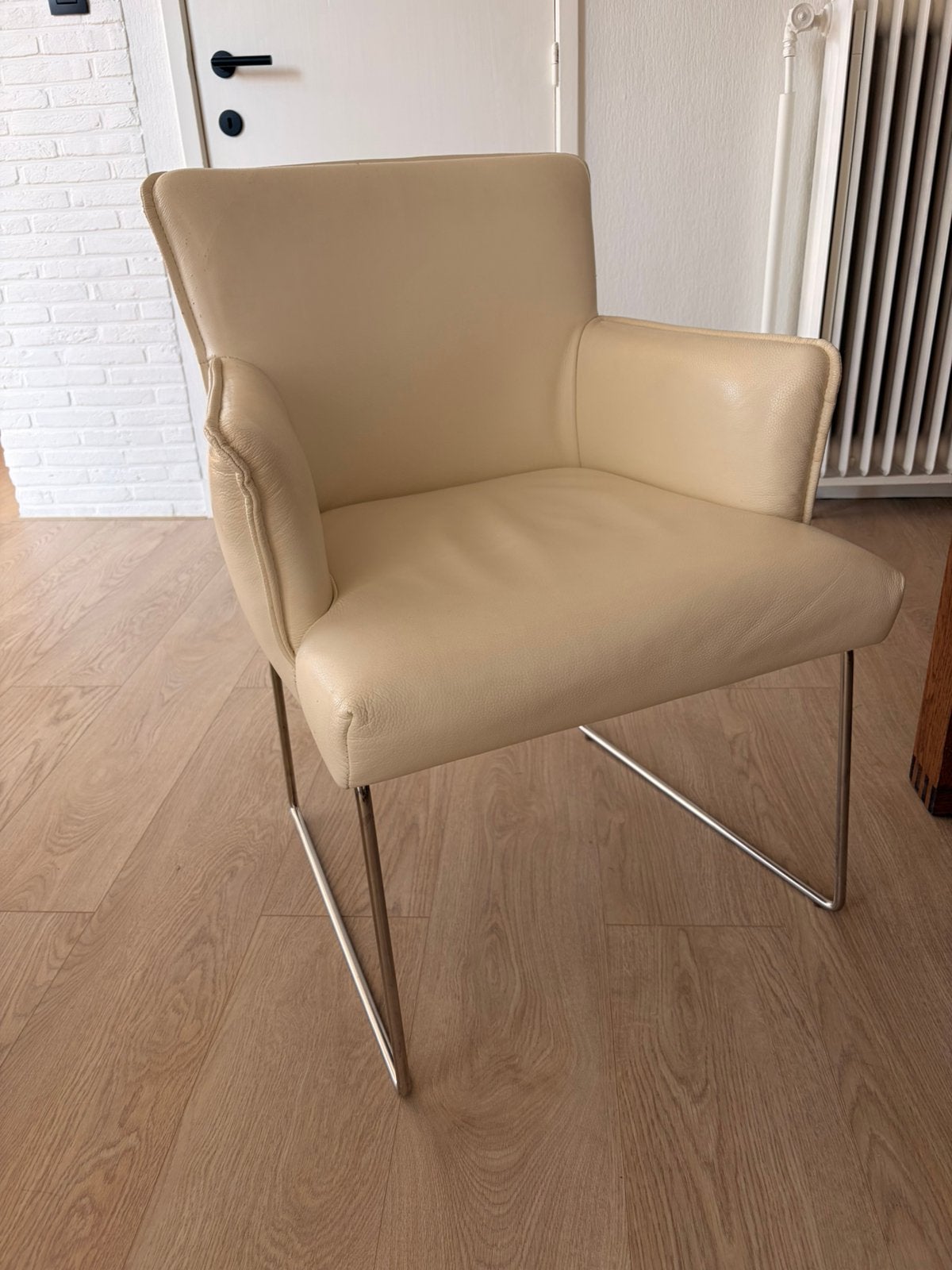 Stoelen, leder, merk juventa, Huis en Inrichting, Ophalen, Gebruikt, Wit, Leer