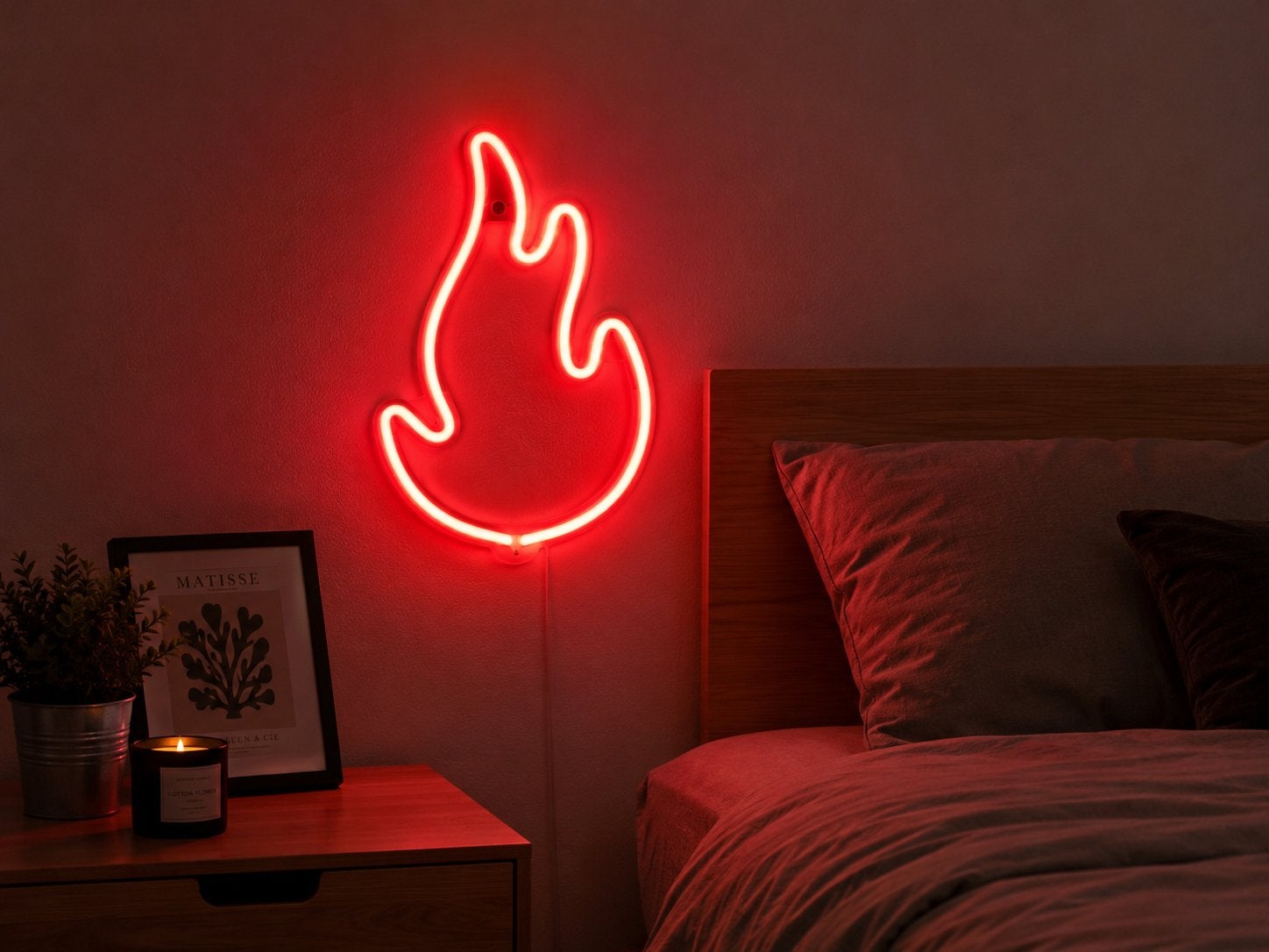 Lampe flamme LED néon 220V ou 3 AA- Mancave Retro Vintage, Enlèvement ou Envoi, Comme neuf, Vintage