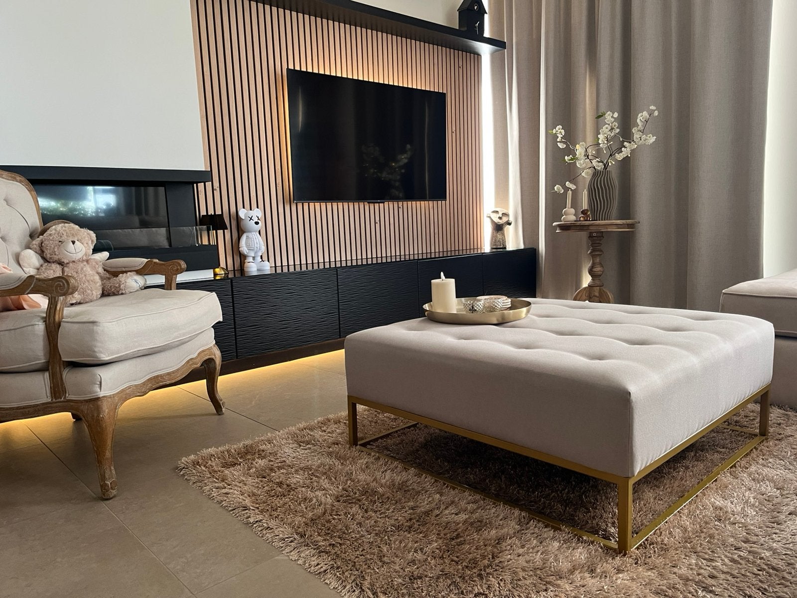 Salontafel, Maison & Meubles, Ameublement | Revêtements de sol, Enlèvement, Comme neuf, Doré